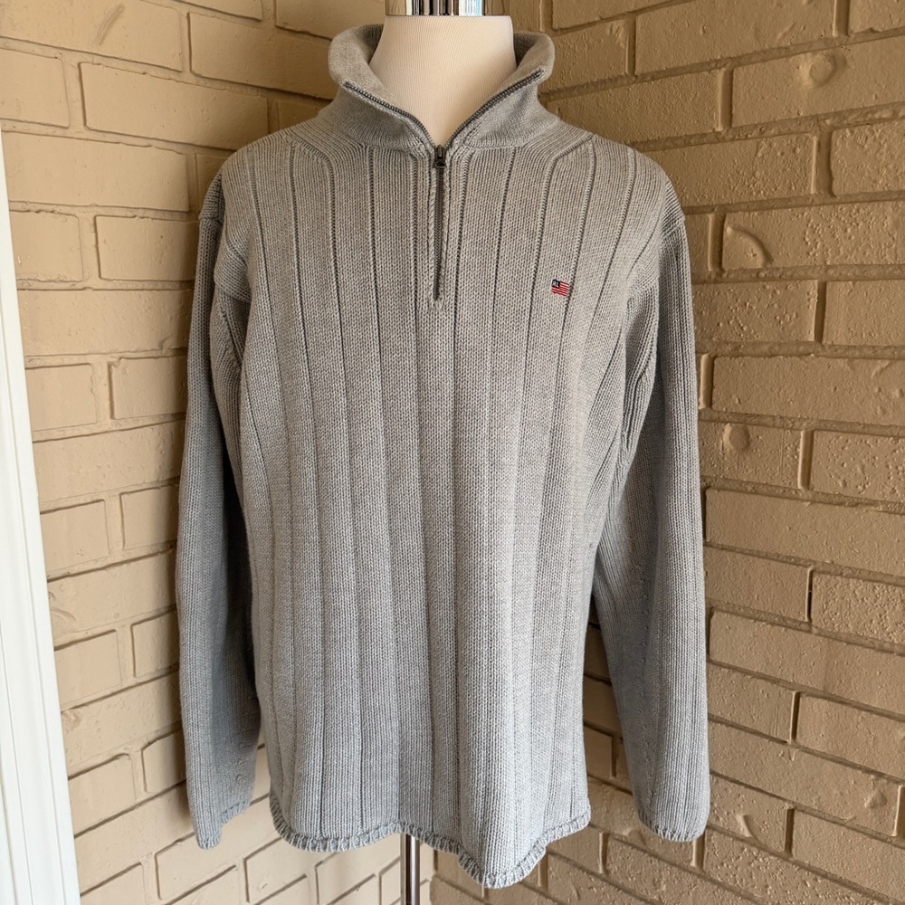 Vintage Polo Jeans Company Sweater Size XXL Ralph Lauren Grey Knit Pullover 90s